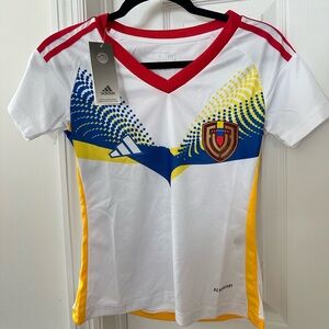 Adidas White and Yellow Performance Jersey